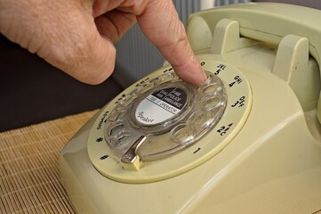 dialing an old rotary style phone