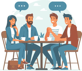 friends enjoying quality time vector