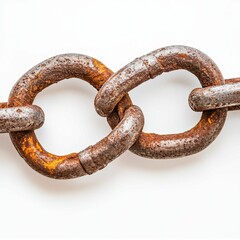 Fototapeta premium Two rusty metal chain links.