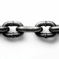 Fototapeta premium Metal chain links on white background.