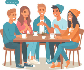 friends enjoying quality time vector
