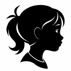 Silhouette of a young girl's profile with ponytail, emphasizing innocence and simplicity