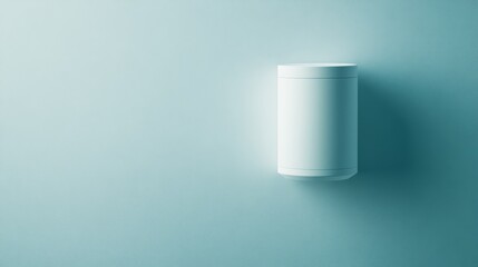 Vivid blue wall illuminated by a single bright white light, study in contrast and minimalist design