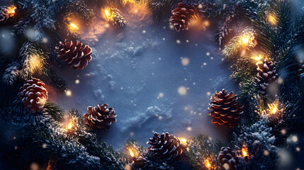 Fototapeta premium Christmas tree with colorful ornaments and twinkling lights, ready for the holiday season