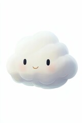 Smiling cartoon cloud with eyes.