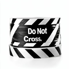 Naklejka premium Black and white striped tape with 