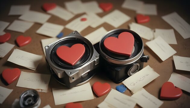 Coraz&oacute;n rom&aacute;ntico composici&oacute;n de san valentin