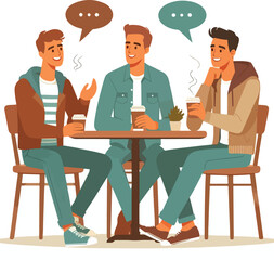 Obraz premium friends enjoying quality time vector