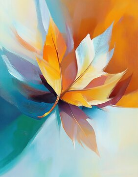 Printed grunge carpet with klon motif.