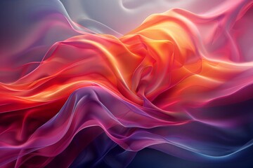 Obraz premium Abstract colorful waves, flowing and layered in red, orange, purple, and blue. AI generative. .