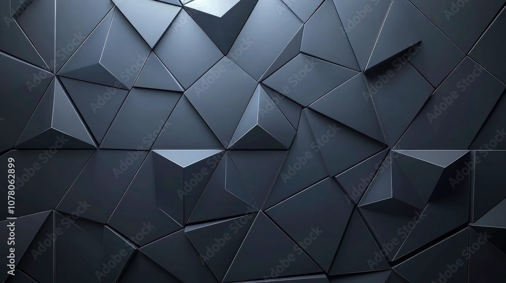 Poster geometric abstract background with blue dimensional triangles. abstract background featuring a patte