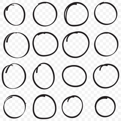 Smeared, smudged circle, circular grungy, grunge brushstroke and paintbrush ink blot, stain. Sketch, sketchy handdrawn, chalk drawing effect circle. eps 10.