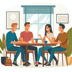 friends enjoying quality time vector