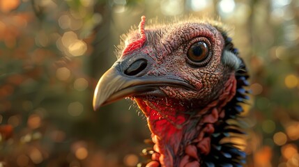  Close-Up of a Mad Turkey - Generative AI 8K Realistic Lighting