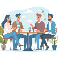 friends enjoying quality time vector