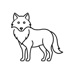 Wolf Logo Icon - Minimalist Vector Design, White Background