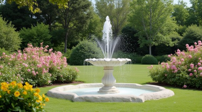 elegant stone pedestal outdoor fountain