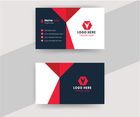 Double sided business card design template. red business card design .vector illustration