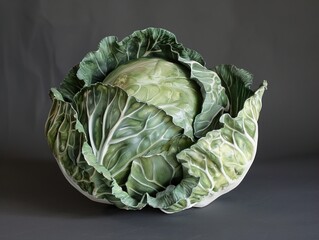 Obraz premium Green Cabbage Still Life: Fresh Vegetable Photography