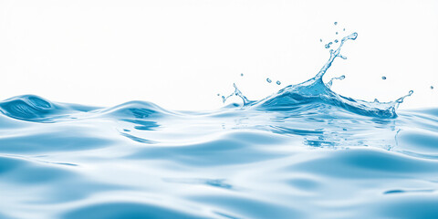 A splash of water creating waves against a clean background, illustrating movement and freshness for food and beverage.