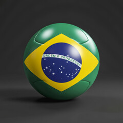 Obraz premium Brazil soccer ball on dark background - sports concept for team spirit and national pride