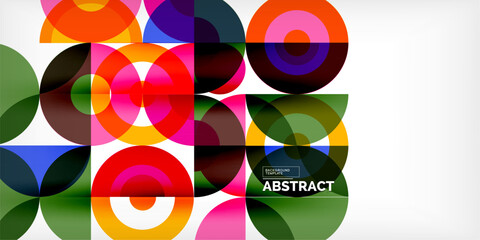 Fototapeta premium Minimal geometric abstract background. Circle square and triangle design. Trendy techno business template for wallpaper, banner, background or landing