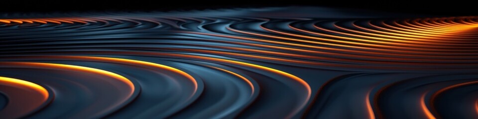 Abstract Wavy Surface with Glowing Edges