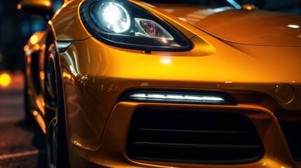 Close-Up of a Golden Sports Car