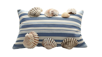 Beach-Inspired Decorative Pillow on white background