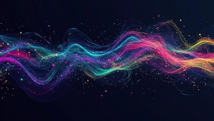 Abstract Neon Waves with Vibrant Colors
