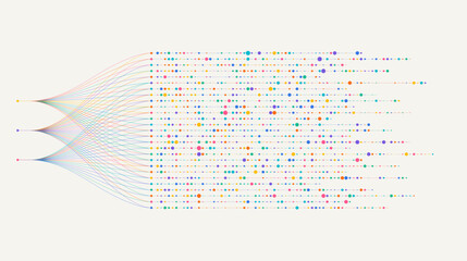 Big data visualization. Social network, financial analysis of complex databases. Data mining. Vector technology background. Information analytics concept.