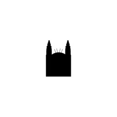 Obraz premium Cathedral vector icon. Isolated small and minimalistic european church pictogram, logo, black and white contour