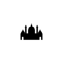 Cathedral vector icon. Isolated small and minimalistic european church pictogram, logo, black and white contour