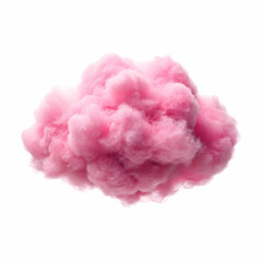 A soft pink cloud floats gently against a white background.