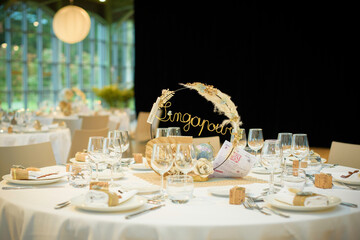 Décoration de table de mariage, décoration de salle