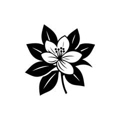 Simple Vector Icon of a spanish Orange Blossom &ndash; Logo Design Illustration