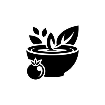 black bowl of soup with tomato clip art preview