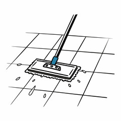 mop illustration vector art
