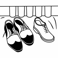 black and white shoes