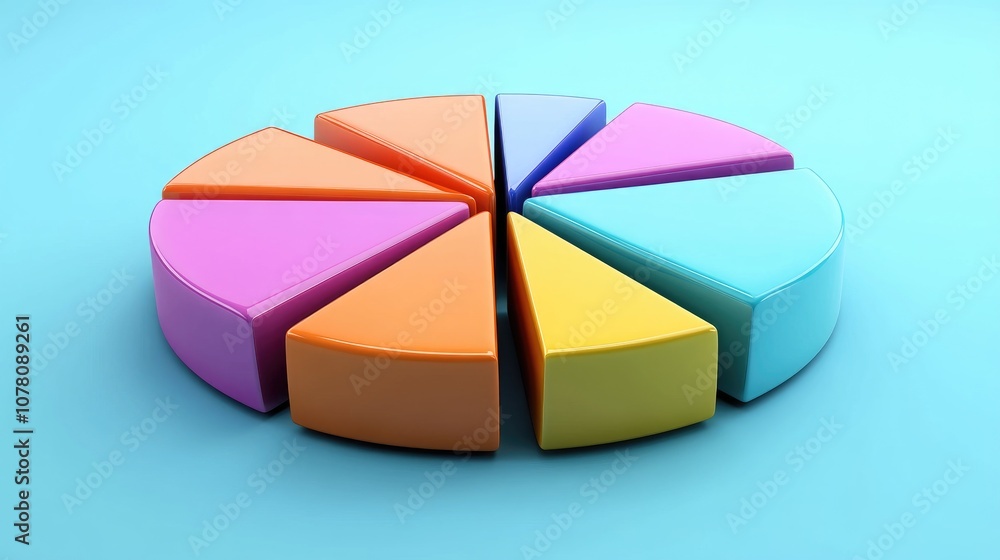 Aufkleber colorful segmented pie chart representing data distribution in a stylish and modern design for busin