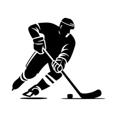Simple Vector Icon of a Ice hockey &ndash; Logo Design Illustration