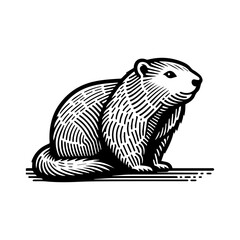 Fototapeta premium Simple Vector Icon of a Vancouver Island Marmot – Logo Design Illustration