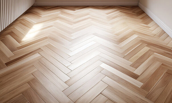 Elegant herringbone parquet wood flooring exemplifying craftsmanship.