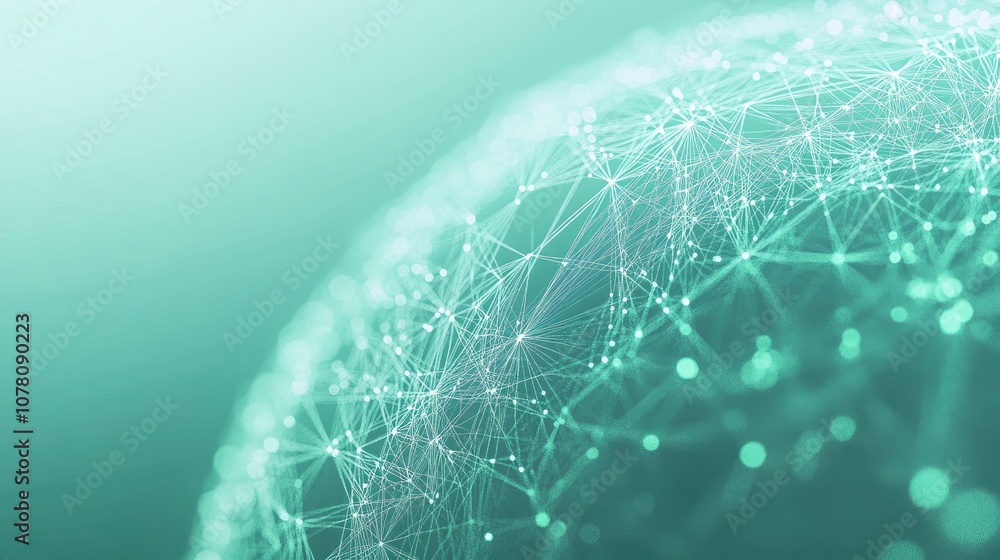 Poster abstract technology background with connected lines and dots, digital network concept, futuristic de