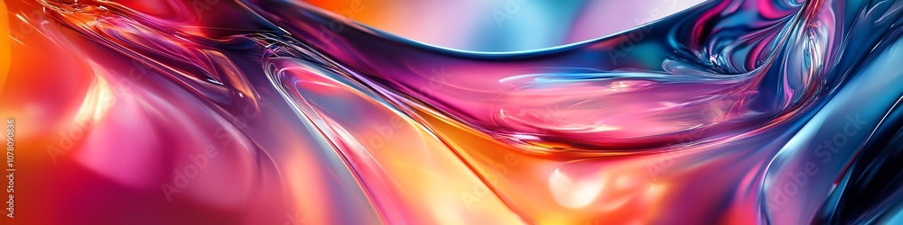 Poster mesmerizing futuristic tech abstract background with vibrant fluid motions and captivating colorful