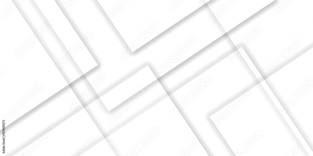 Poster abstract white and grey geometric overlapping square pattern background with shadow. paper texture d