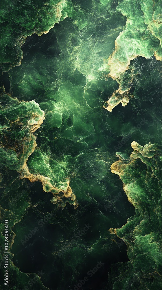 Poster abstract green marble texture with light shining through.