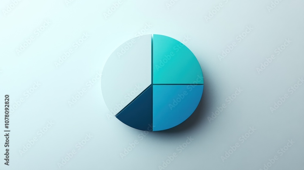 Aufkleber modern abstract pie chart graphic with soft color palette of blue and white for business presentatio