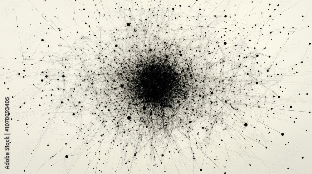 Aufkleber abstract representation of networks, connections, and data points showing complex interactions in a 