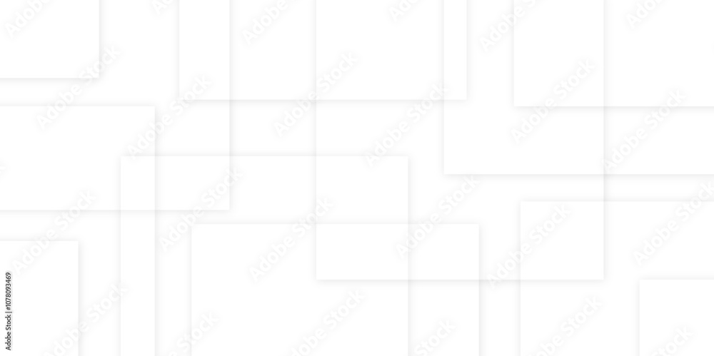 Poster abstract lines in grey and white tone of many squares and rectangle shapes on white background. meta